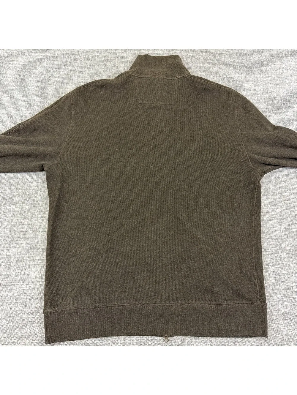 Banana Republic Mens L Brown Full Zip Sweater Track Jacket 100% Cotton